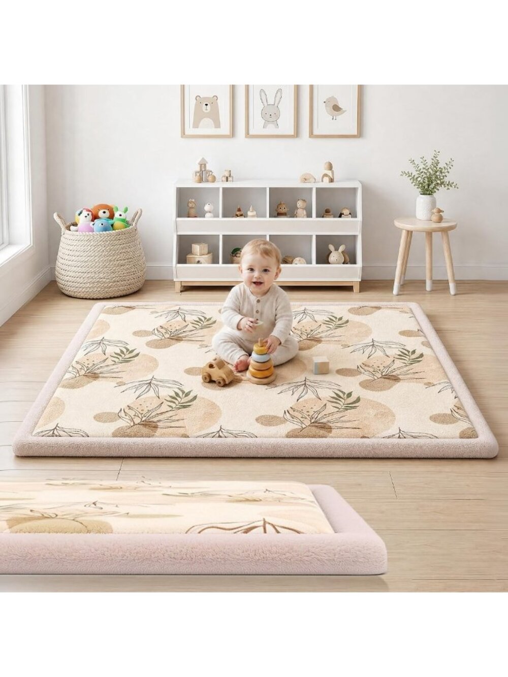 Thick 1.3" Foam Baby Play Mat - Soft, Durable, 50x50 Floor Playpen Mat